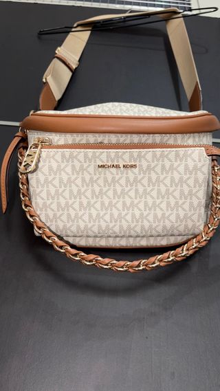Riñonera Grande  Michael Kors Beige y Marrón