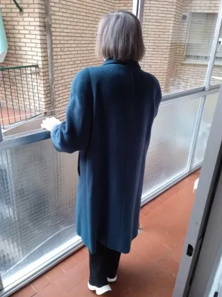 Abrigo clásico lana virgen mohair azul