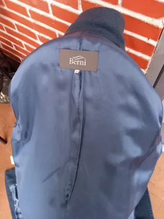 Abrigo clásico lana virgen mohair azul