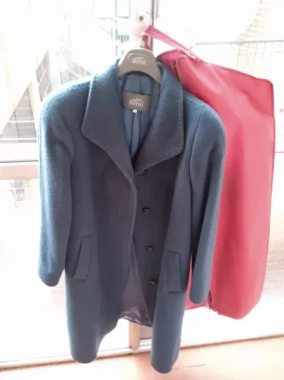 Abrigo clásico lana virgen mohair azul