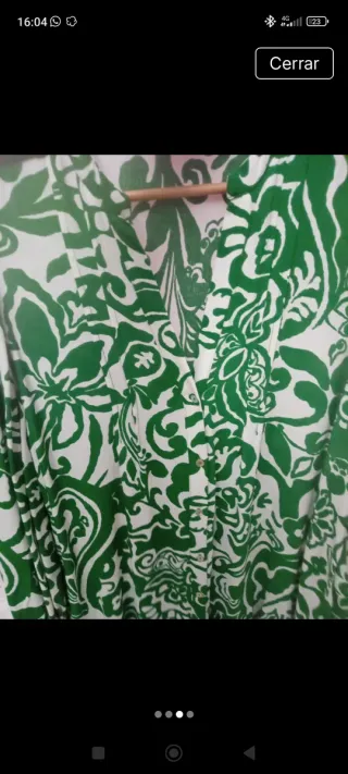 Vestido Zara Estampado Verde Talla XXL