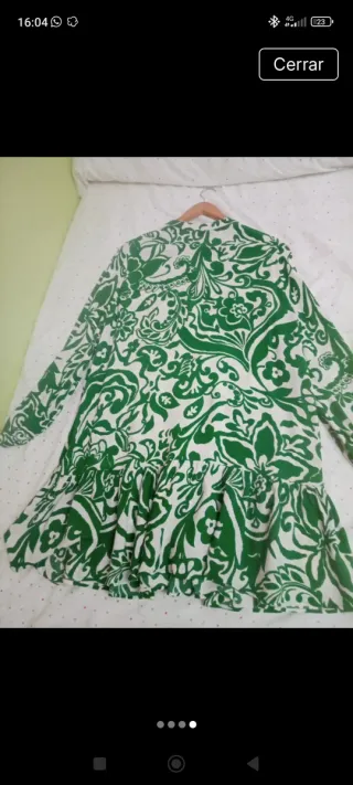 Vestido Zara Estampado Verde Talla XXL