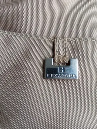 Bolso bandolera nylon beige dorado