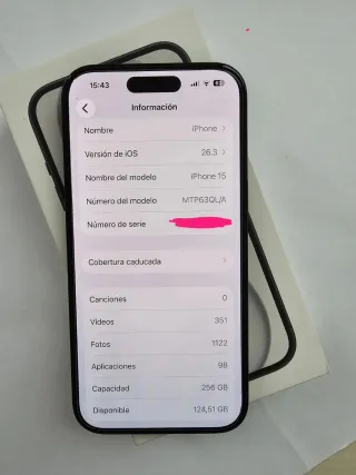 iPhone 15 Negro 256GB