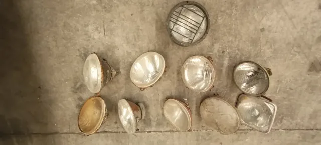 Lote 9 faros coche clásico