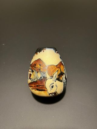 Antiguo Jarrón de cerámica pintado