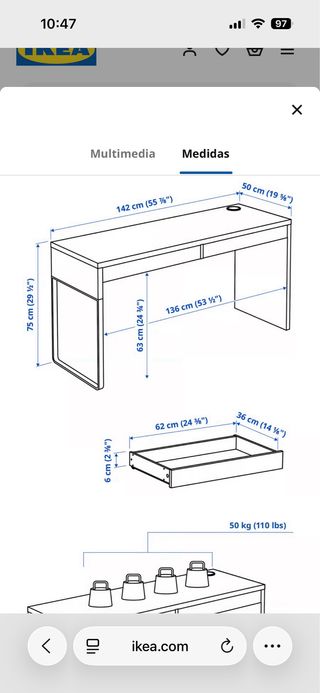 Escritorio Ikea Negro