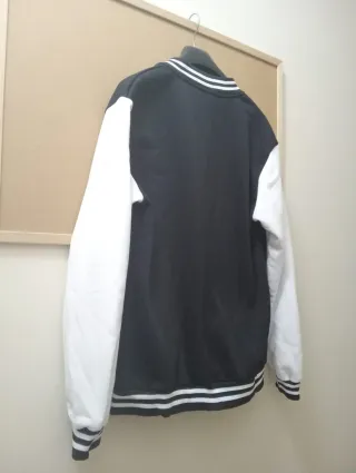 Felpa bomber nera e bianca Vestibilità S M