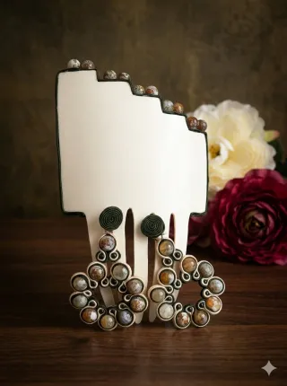 Pendientes Flamenca Piedras Naturales