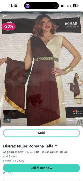 Disfraz Romana Talla M