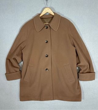 Abrigo lana cachemir camel clásico XL
