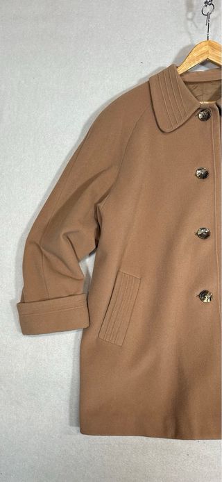 Abrigo lana cachemir camel clásico XL