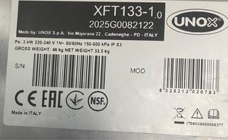 NUEVO Horno Convección Unox Arianna XFT133