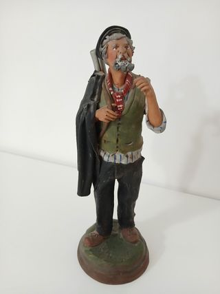 Statua Cacciatore Terracotta Policroma con Fucile