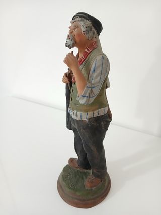 Statua Cacciatore Terracotta Policroma con Fucile