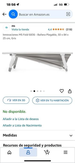 Bañera Plegable Bebé MS Fold 6836 Gris