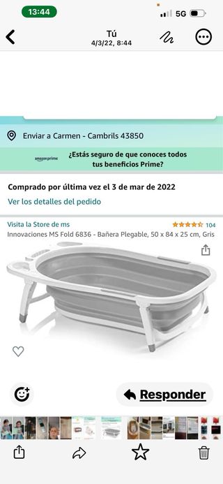 Bañera Plegable Bebé MS Fold 6836 Gris
