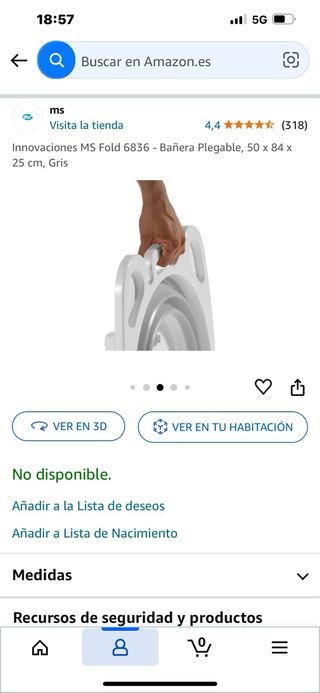 Bañera Plegable Bebé MS Fold 6836 Gris