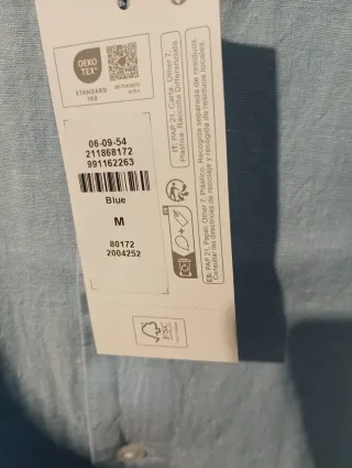 Camisa manga corta Primark azul Talla M