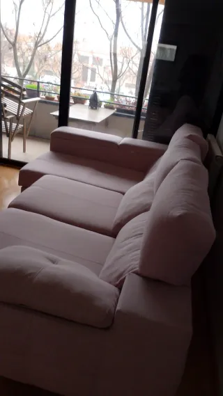 Sofá Chaiselongue Rosa 2 años Asientos extensibles