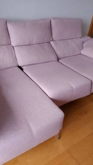 Sofá Chaiselongue Rosa 2 años Asientos extensibles