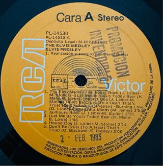 ELVIS PRESLEY VINILO LP MEDLEY PROMO 1972