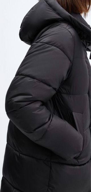 Abrigo acolchado largo Mango negro