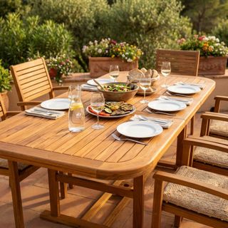 Tavolo Giardino Allungabile Acacia 150/200x90 Cm