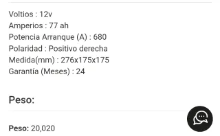 Batería Coche AD Plus+ 12V 77Ah 680A