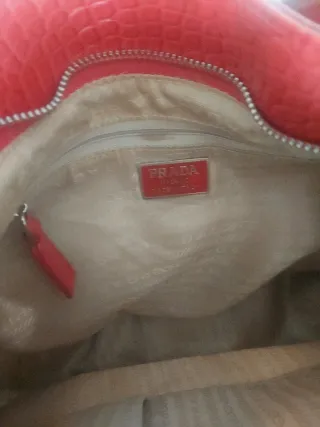 Bolso Prada Beige y Rojo