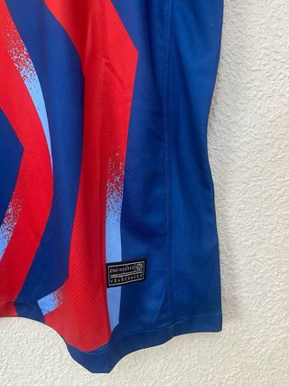 Camiseta deportiva azul y granate talla M