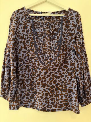 Camisa Zara Estampado Animal Talla M