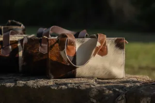 Bolso piel original vaca y cebra