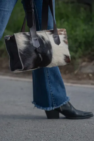 Bolso piel original vaca y cebra
