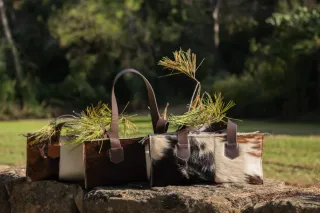 Bolso piel original vaca y cebra