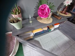 Mueble Salón 2 Piezas Gris y Blanco