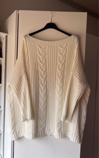 Jersey trenzado blanco talla única