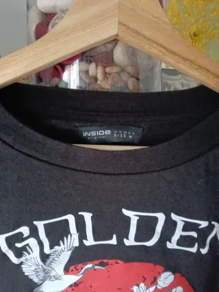 Camiseta Crop Top M Negra Inside Holgada