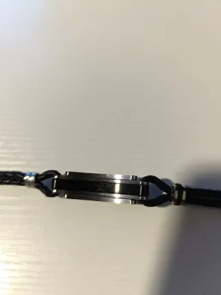 Pulsera Viceroy Cuero Negro y Plata