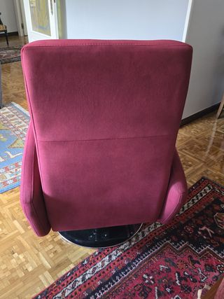 Sillón relax giratorio granate