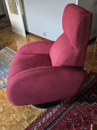 Sillón relax giratorio granate