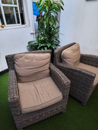 Conjunto mobiliario terraza madera