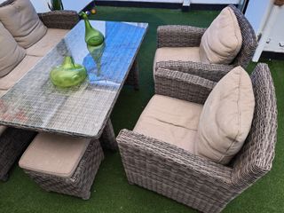 Conjunto mobiliario terraza madera