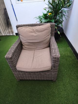 Conjunto mobiliario terraza madera