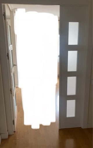 Puerta interior abatible 2 hojas con vidriera