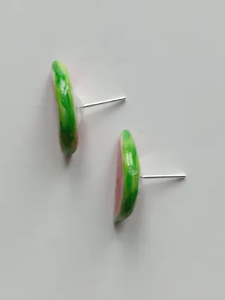 Orecchini artigianali fetta di anguria