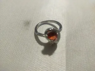 Anillo Plata 925 con Piedra Naranja