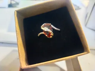 Anillo Plata  con Piedra Naranja