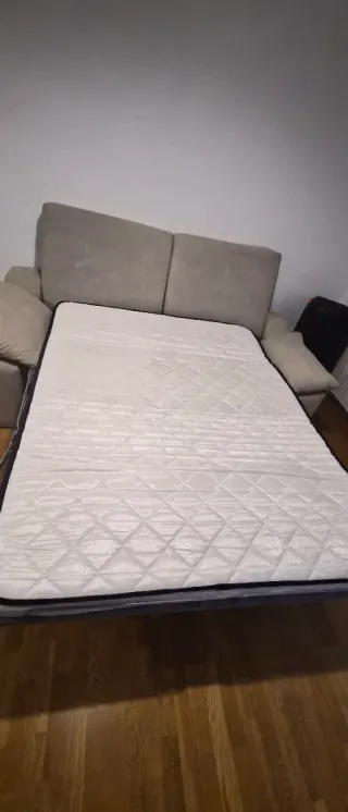Sofá Cama Beige Tela