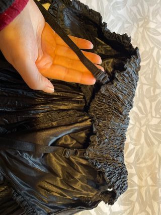 Vestido fiesta negro raso tirantes finos